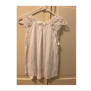 H&M white floral lace blouse XS